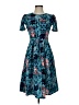 Lularoe Print Teal Cocktail Dress Size S - photo 1