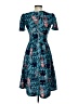 Lularoe Print Teal Cocktail Dress Size S - photo 2