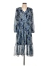 Joie 100% Polyester Paisley Blue Cocktail Dress Size L - photo 1