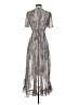 Miami 100% Polyester Paisley Gray Cocktail Dress Size S - photo 2