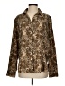 White Stag 100% Polyester Animal Print Brown Long Sleeve Blouse Size 0 - photo 1