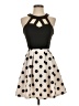 Crystal Doll Polka Dots Black Cocktail Dress Size 3 - photo 1