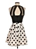 Crystal Doll Polka Dots Black Cocktail Dress Size 3 - photo 2