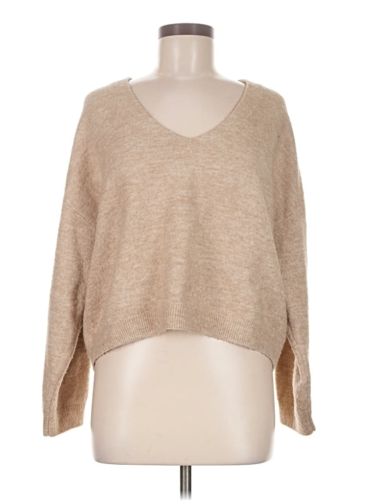 Pre-owned H&m Pullover Sweater In Tan