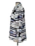 Calvin Klein 100% Polyester Stripes Silver Long Sleeve Blouse Size L - photo 5