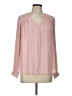 Pleione 100% Polyester Pink Long Sleeve Blouse Size L - photo 1