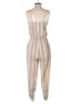 Leith 100% Polyester Stripes Tan Jumpsuit Size S - photo 2