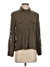 Dex 100% Viscose Brown Long Sleeve Button-Down Shirt Size S - photo 1