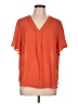 Liz Claiborne 100% Polyester Orange Short Sleeve Blouse Size L - photo 1