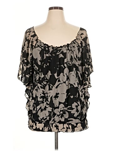 INC International Concepts Short Sleeve Blouse (view 1)