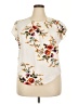 Unbranded 100% Polyester Ivory Short Sleeve Blouse Size XXL - photo 1