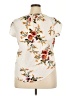 Unbranded 100% Polyester Ivory Short Sleeve Blouse Size XXL - photo 2