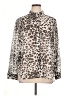 DKNYC 100% Polyester Animal Print Silver Long Sleeve Blouse Size XL - photo 1