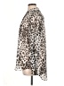 DKNYC 100% Polyester Animal Print Silver Long Sleeve Blouse Size XL - photo 5