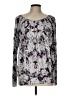Daisy Fuentes 100% Rayon Silver Long Sleeve Blouse Size L - photo 1