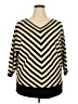 Carmen Carmen Marc Valvo Chevron-herringbone Gold Pullover Sweater Size 2X - photo 1