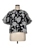 Joy Joy 100% Polyester Black Short Sleeve Blouse Size XL - photo 1