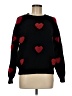Unbranded 100% Polyester Hearts Black Pullover Sweater Size M - photo 1