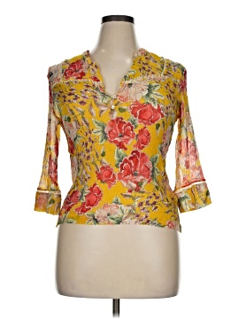 Left Coast By Dolan 3/4 Sleeve Silk Top