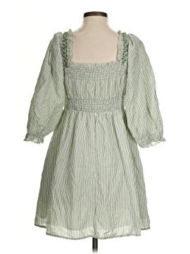 sachin and babi light blue dress AE Linen-Blend Puff Sleeve Tie Back Midi Dress