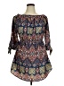 Blush 100% Polyester Paisley Blue Casual Dress Size XL - photo 1