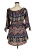 Blush 100% Polyester Paisley Blue Casual Dress Size XL - photo 2