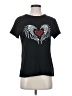 Shein Hearts Black Short Sleeve T-Shirt Size S - photo 1