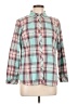 Talbots 100% Cotton Plaid Teal Long Sleeve Button-Down Shirt Size L (petite) - photo 1