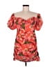 PrettyLittleThing 100% Polyester Tropical Orange Cocktail Dress Size 10 - photo 1