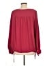 Ann Taylor LOFT 100% Polyester Burgundy Long Sleeve Blouse Size L - photo 2