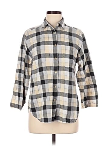 Classic Elements 3/4 Sleeve Button-Down Shirt (view 1)