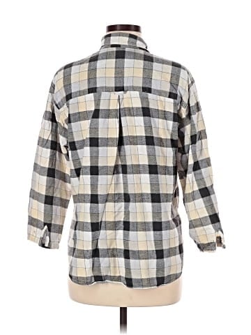 Classic Elements 3/4 Sleeve Button-Down Shirt (view 2)