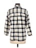 Classic Elements 100% Cotton Plaid Gray 3/4 Sleeve Button-Down Shirt Size M - photo 2