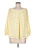 LC Lauren Conrad 100% Polyester Yellow 3/4 Sleeve Blouse Size M - photo 1