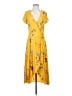 Free People 100% Polyester Yellow Casual Dress Size S - photo 1