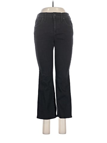 Madewell Petite Kick Out Crop Jeans in Black Rinse Wash (view 1)
