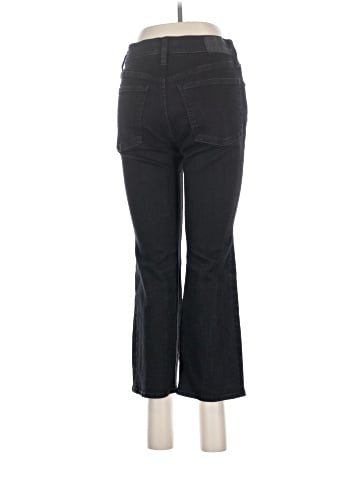 Madewell Petite Kick Out Crop Jeans in Black Rinse Wash (view 2)