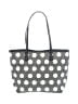 Talbots 100% Polyurethane Polka Dots Gray Black Tote One size - photo 3