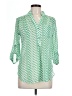 Xtaren Chevron-herringbone Green 3/4 Sleeve Blouse Size L (estimated) - photo 1