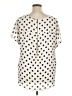 Maurices 100% Polyester Polka Dots Ivory Short Sleeve Blouse Size 1X - photo 2