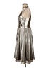 Ann Taylor 100% Polyester Metallic Silver Cocktail Dress Size 8 - photo 5