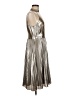 Ann Taylor 100% Polyester Metallic Silver Cocktail Dress Size 8 - photo 4
