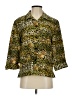 Silkland Animal Print Gold 3/4 Sleeve Button-Down Shirt Size 4 - photo 1