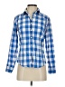 J. McLaughlin 100% Cotton Checkered-gingham Blue Long Sleeve Button-Down Shirt Size 2 - photo 1