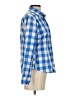 J. McLaughlin 100% Cotton Checkered-gingham Blue Long Sleeve Button-Down Shirt Size 2 - photo 4