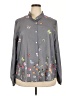 Unbranded Print Gray Long Sleeve Blouse Size 2X - photo 1