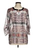 Pale Sky 100% Polyester Silver 3/4 Sleeve Blouse Size M - photo 1