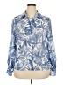 Unbranded 100% Polyester Floral Blue Long Sleeve Blouse Size XXL - photo 1