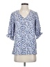Well Worn 100% Recycled Polyester Blue 3/4 Sleeve Blouse Size XS - photo 1