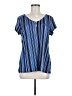 Roz & Ali Blue Short Sleeve Blouse Size M - photo 1